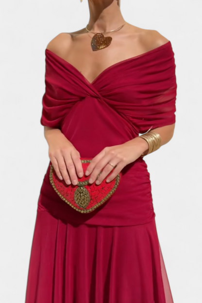 Emily | Elegant Off-Shoulder Plus Size Evening Dress