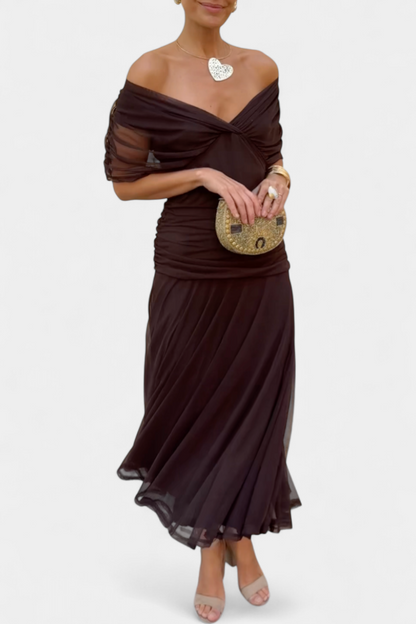 Emily | Elegant Off-Shoulder Plus Size Evening Dress