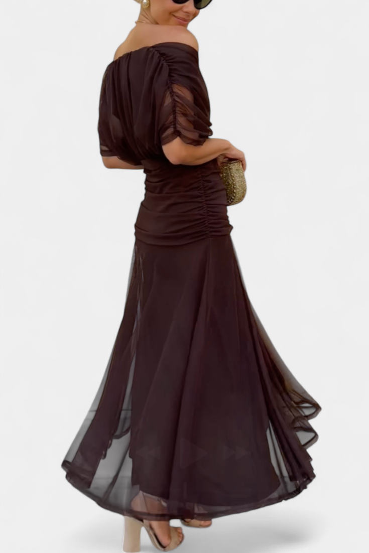 Emily | Elegant Off-Shoulder Plus Size Evening Dress