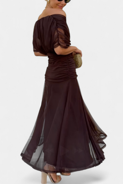 Emily | Elegant Off-Shoulder Plus Size Evening Dress