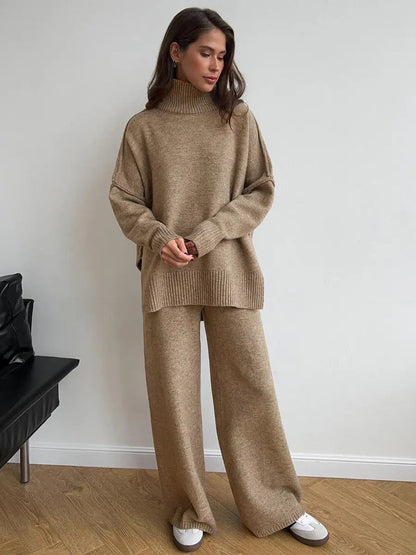 Emma | Cozy High-Neck Knit Lounge Set