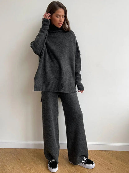 Emma | Cozy High-Neck Knit Lounge Set