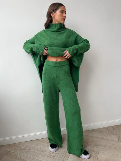 Emma | Cozy High-Neck Knit Lounge Set