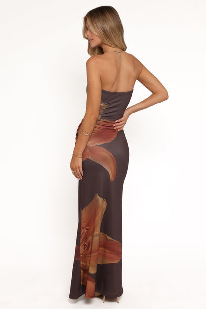 Emma | Elegant Floral Strapless Maxi Dress