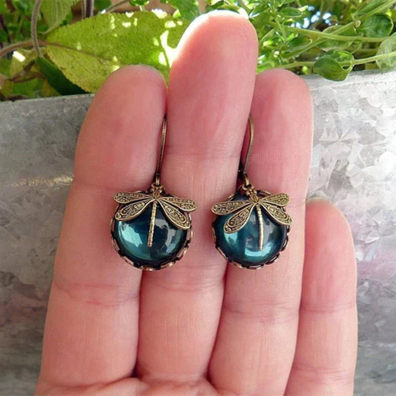 Emma | Elegant Gold Dragonfly Earrings