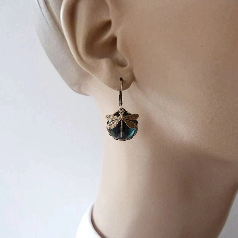 Emma | Elegant Gold Dragonfly Earrings