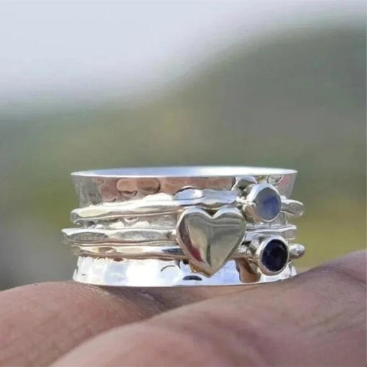Emma | Elegant Heart Shaped Spinner Ring for Women