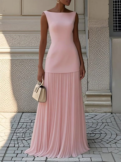 Emma | Elegant Sleeveless Pleated Wedding Guest Dress