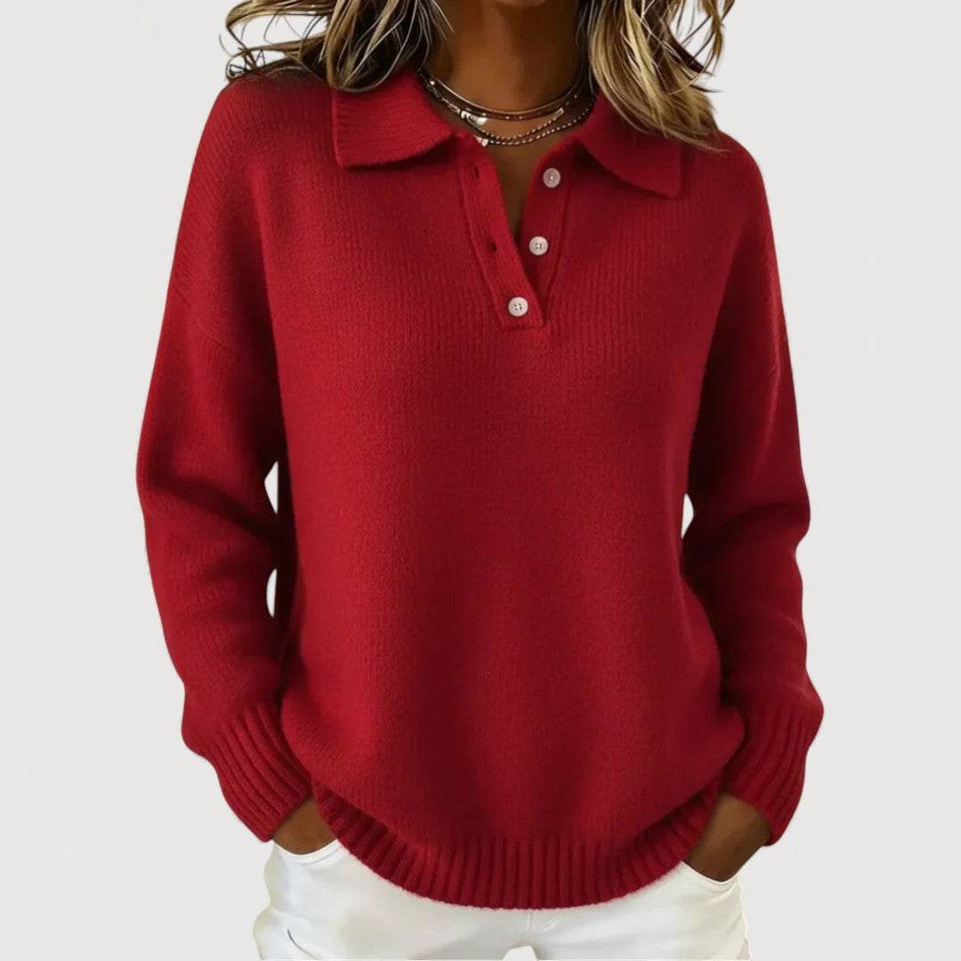 Emma | Soft Elegant Collared Knit Sweater