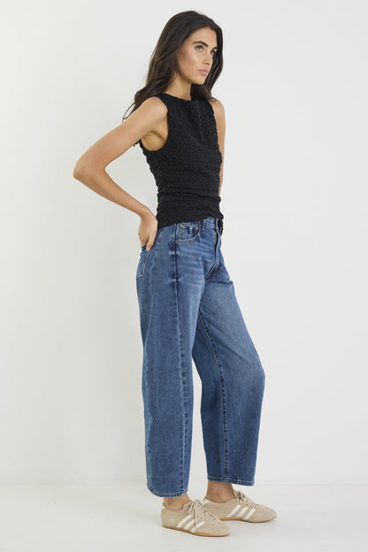 Ethan | Chic Mid Rise Barrel Jeans