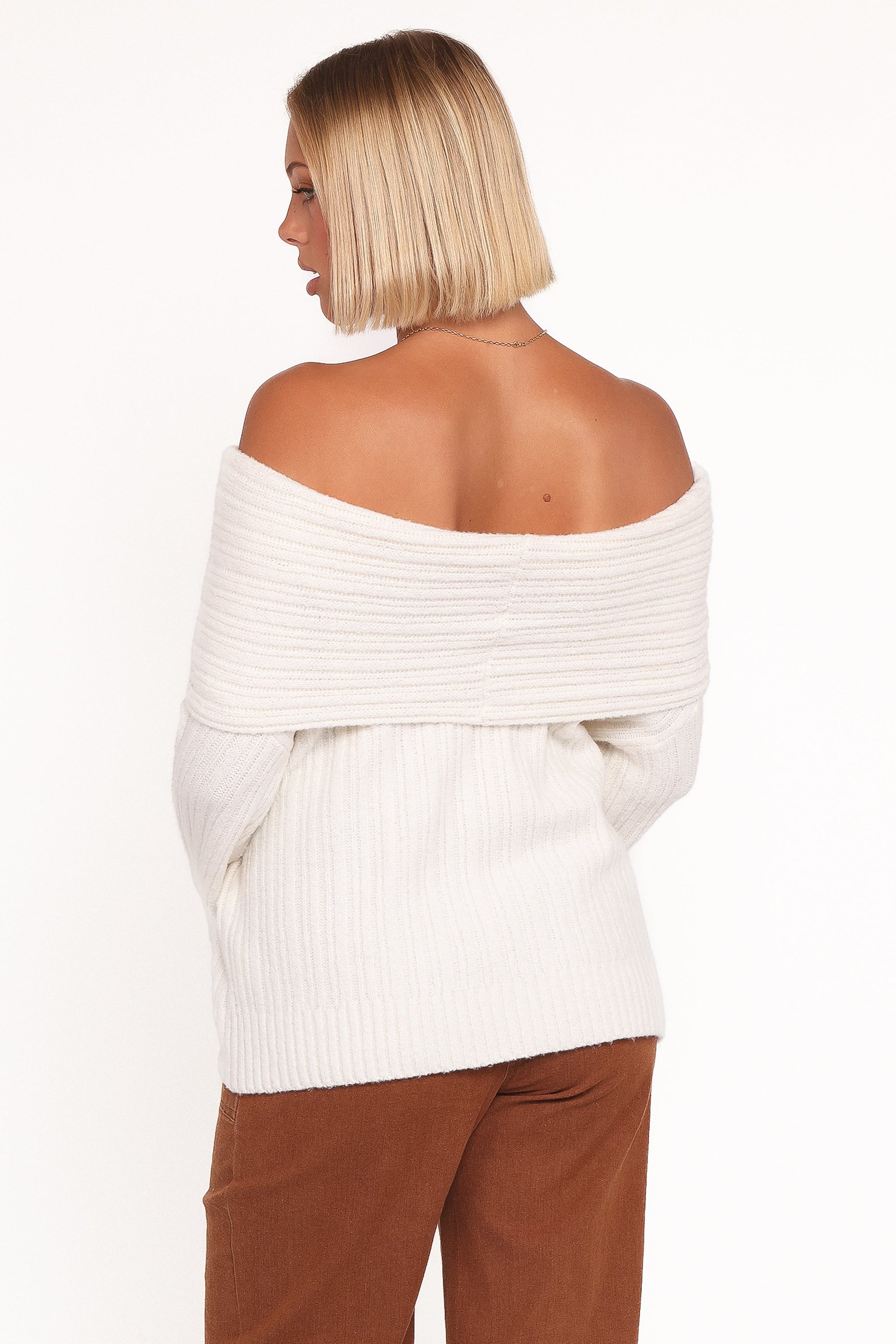 Ethan | Elegant Off Shoulder Knit Sweater