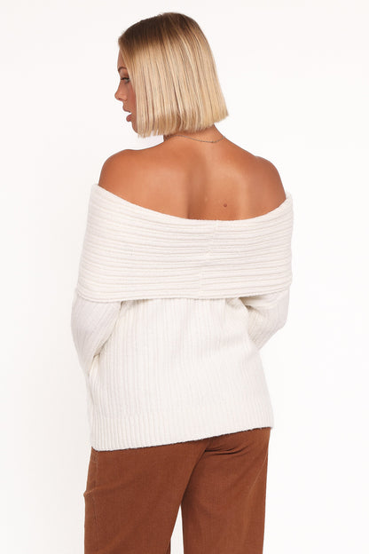 Ethan | Elegant Off Shoulder Knit Sweater