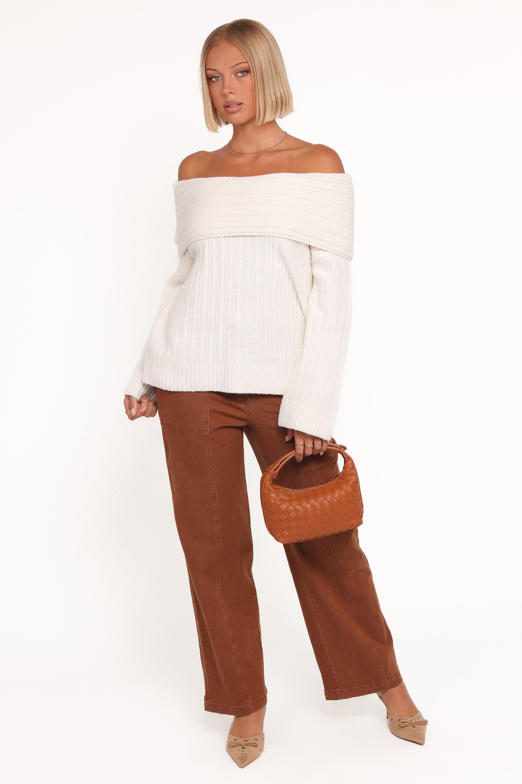 Ethan | Elegant Off Shoulder Knit Sweater