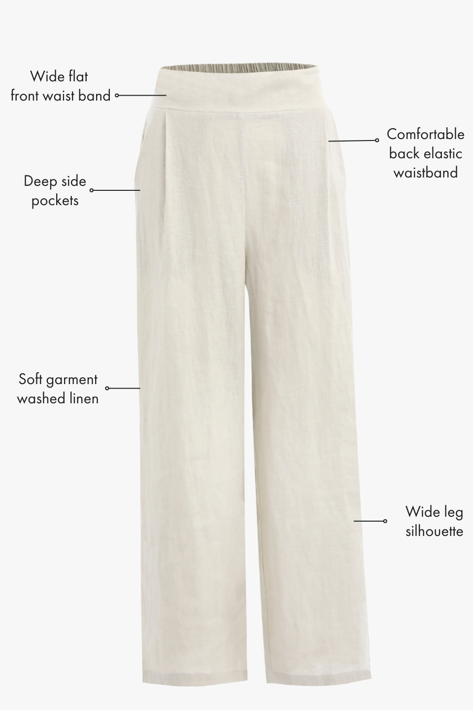 Ethan | Relaxed Wide Leg Linen Pants