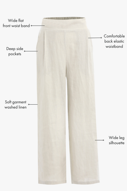 Ethan | Relaxed Wide Leg Linen Pants