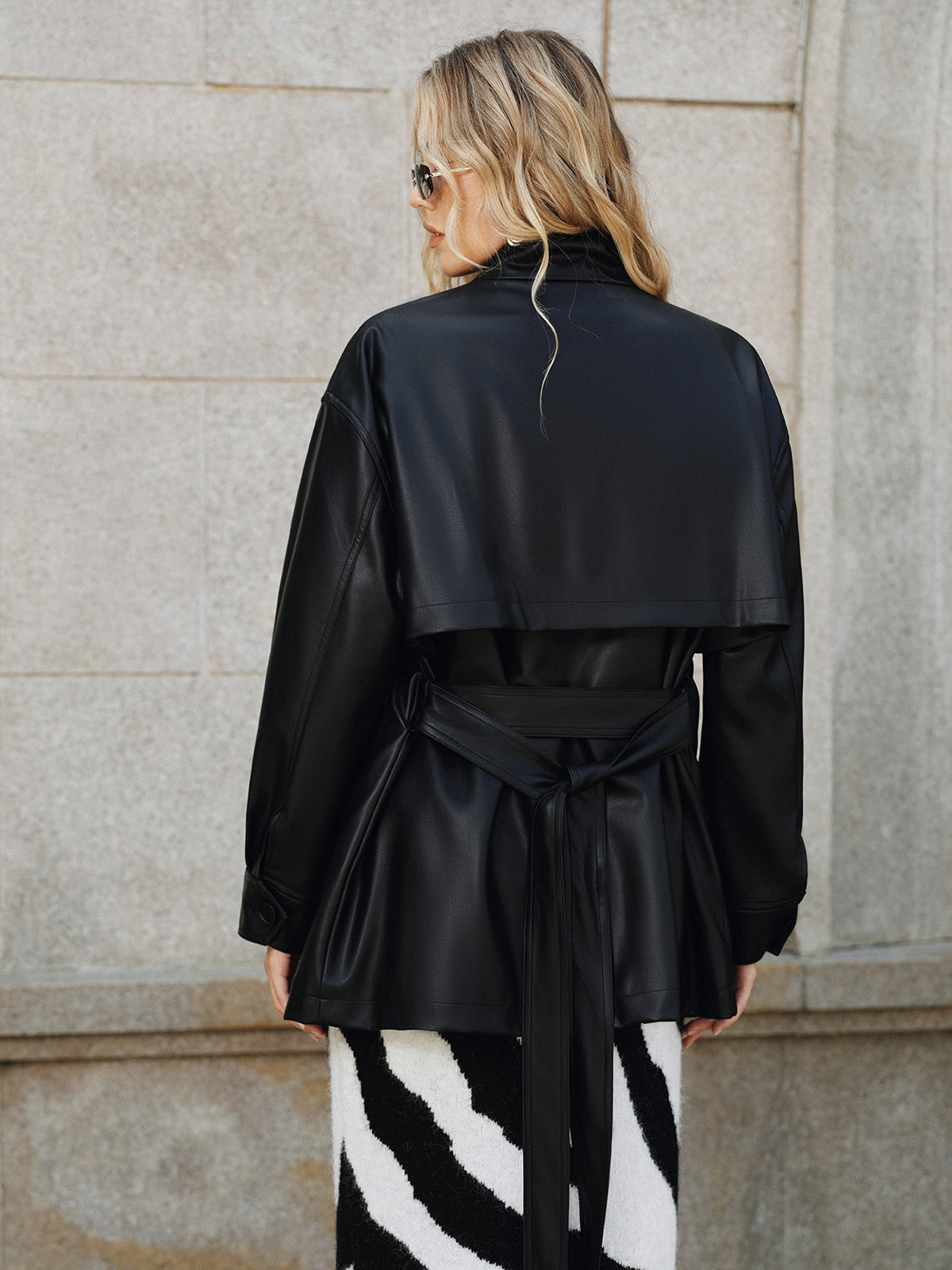 Ethan | Stylish Quilted Belted PU Leather Jacket