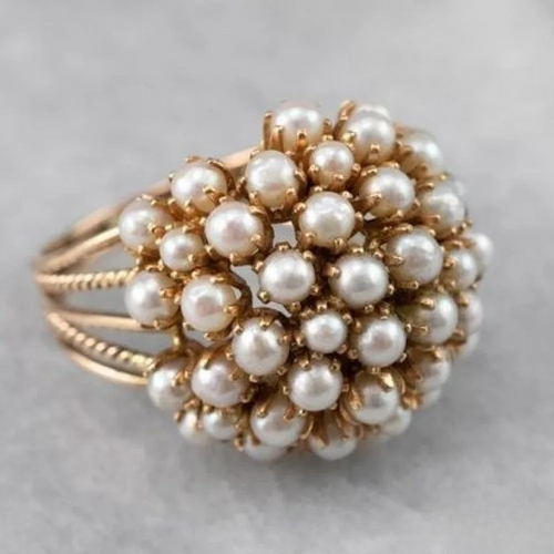Timeless Inlaid Pearl Ring