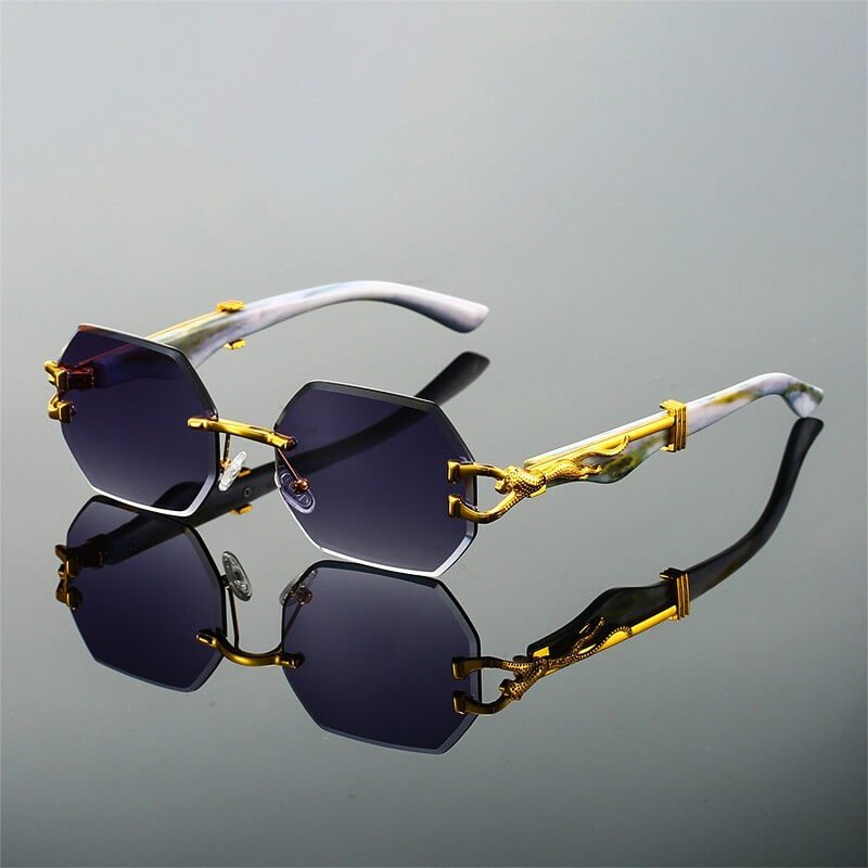 Vivienne | Leopard Frameless Retro Sunglasses