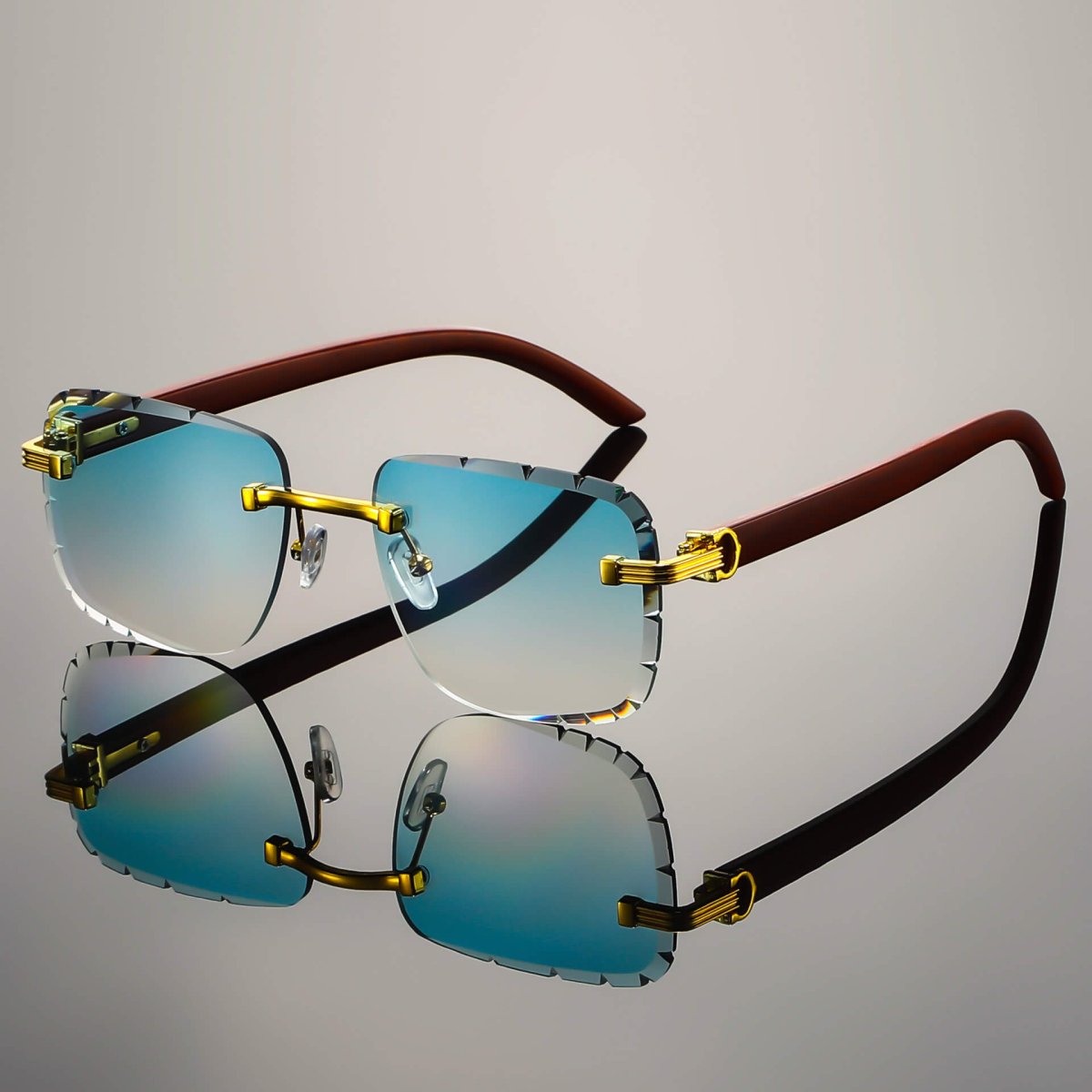 Freya | Napoli Rimless Retro Sunglasses