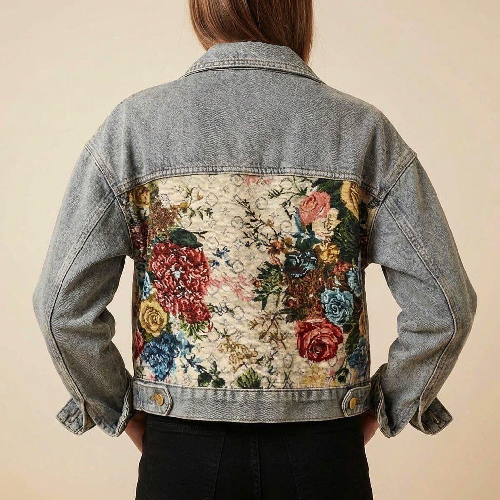 Vivienne | Floral Embroidered Denim Jacket
