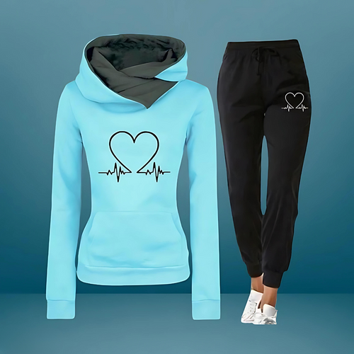Liam | Cozy Heartbeat Hoodie and Sweatpants Set for Women