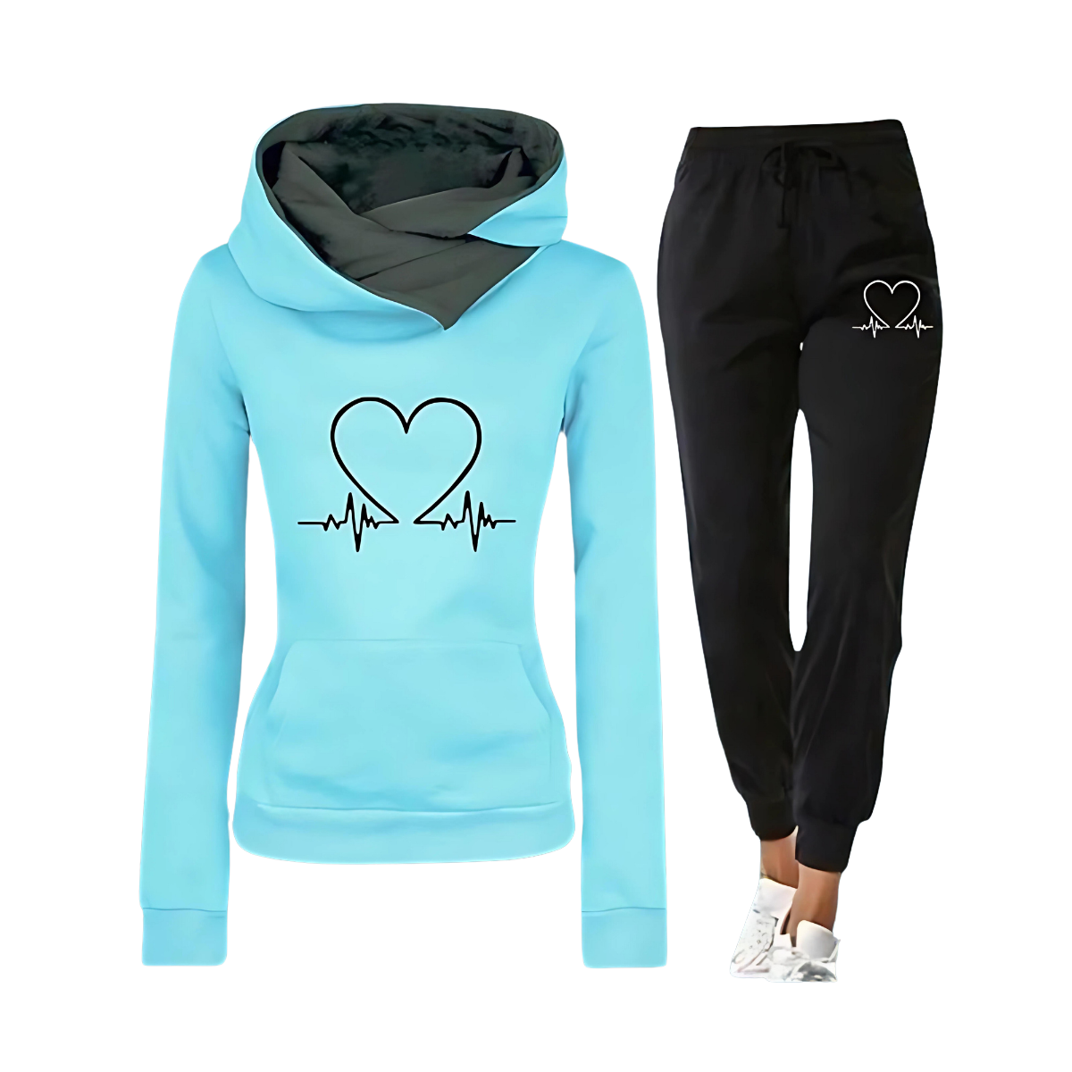 Liam | Cozy Heartbeat Hoodie and Sweatpants Set for Women