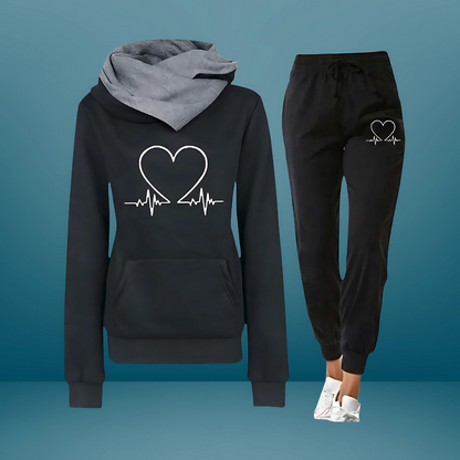 Liam | Cozy Heartbeat Hoodie and Sweatpants Set for Women