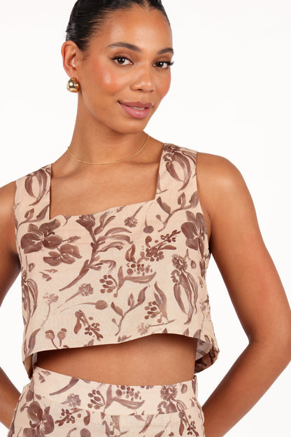 Lila | Floral Cropped Going Out Top for Women
