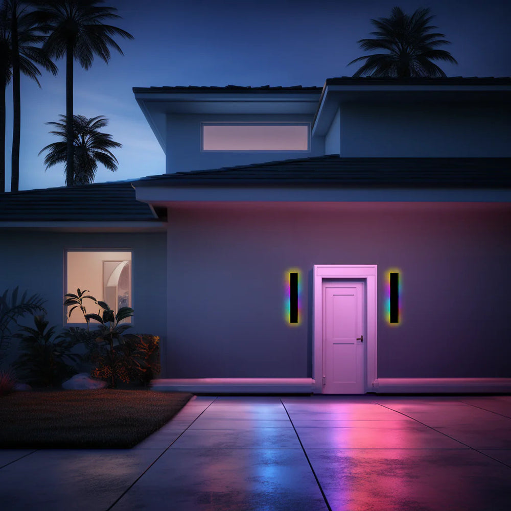 Luminara | Sleek Modern Black Metal Outdoor Wall Light Fixture