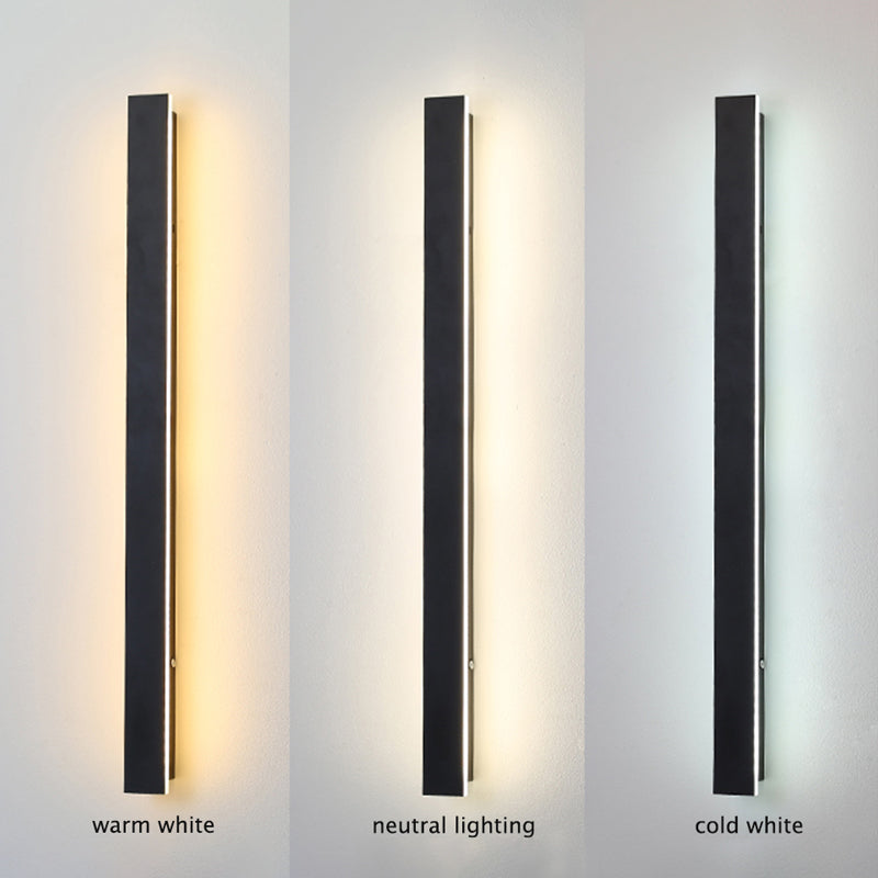 Luminara | Sleek Modern Black Metal Outdoor Wall Light Fixture