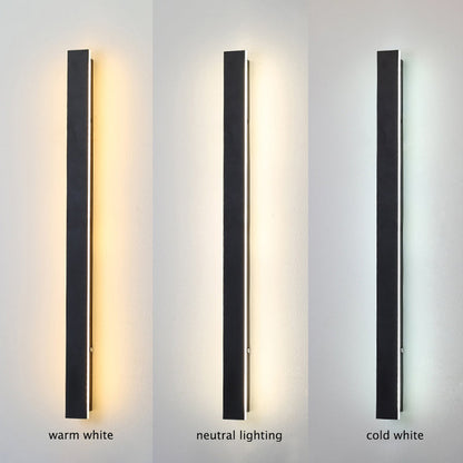 Luminara | Sleek Modern Black Metal Outdoor Wall Light Fixture