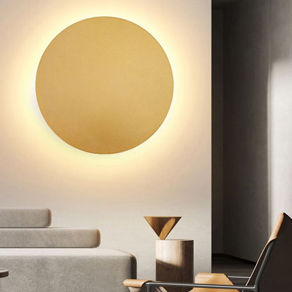 LunaGlow | Modern Black Metal Round Wall Sconce Light Fixture