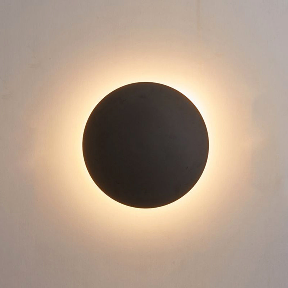LunaGlow | Modern Black Metal Round Wall Sconce Light Fixture