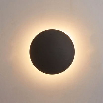 LunaGlow | Modern Black Metal Round Wall Sconce Light Fixture