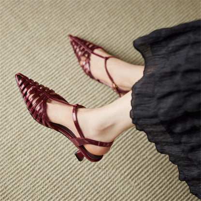 Aurelia | Luxe Genuine Leather Slingback Heels
