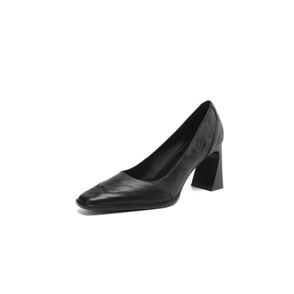 Beatrix | Luxe Genuine Leather Block Heel Pumps