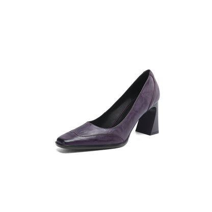 Beatrix | Luxe Genuine Leather Block Heel Pumps