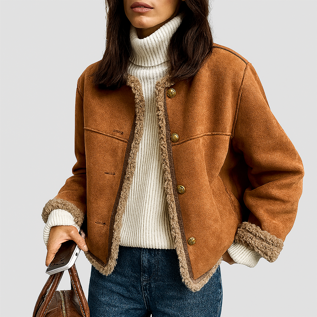 Mason | Chic Shearling Button Jacket for Winter Warmth