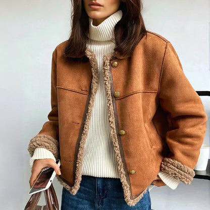 Mason | Chic Shearling Button Jacket for Winter Warmth