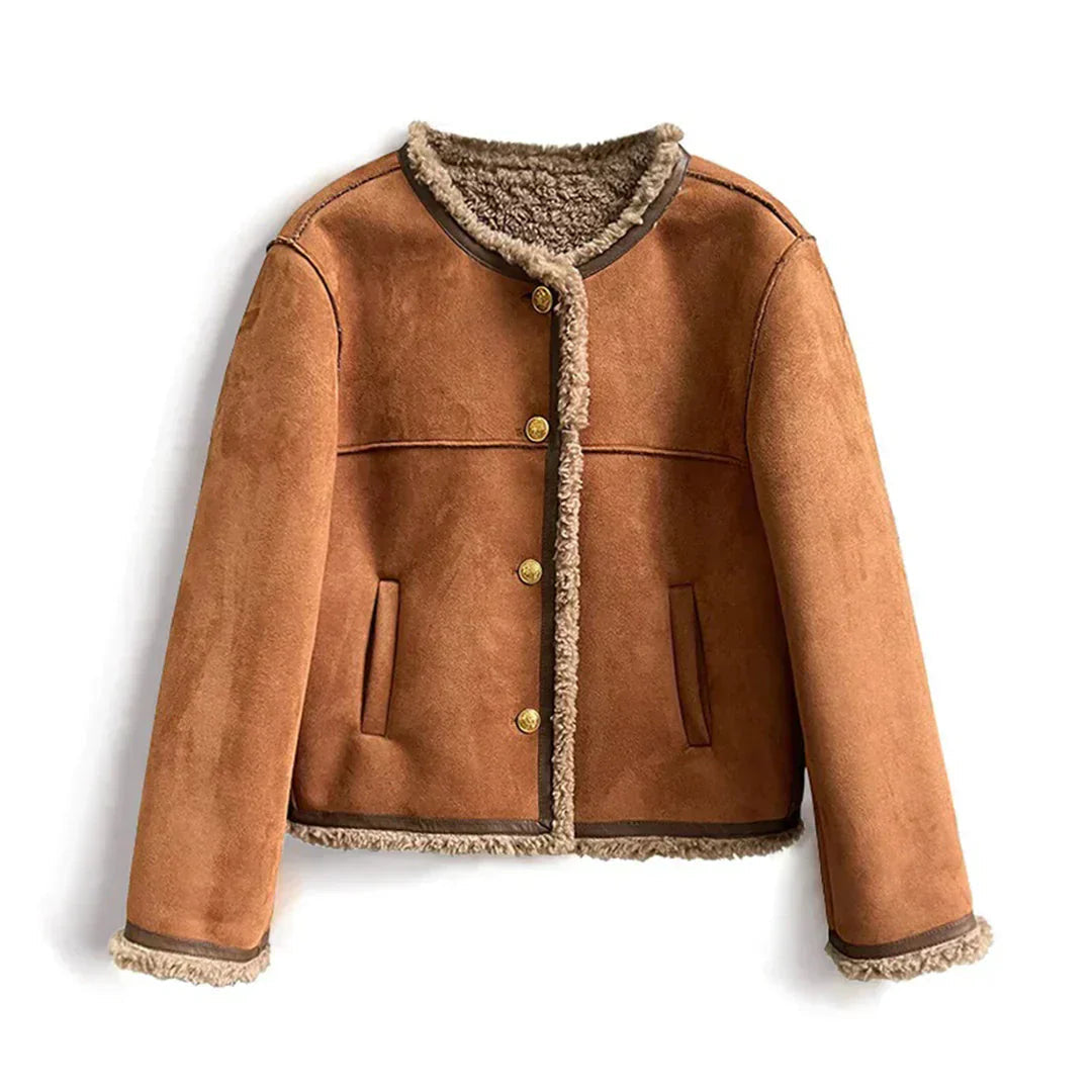 Mason | Chic Shearling Button Jacket for Winter Warmth