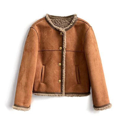 Mason | Chic Shearling Button Jacket for Winter Warmth