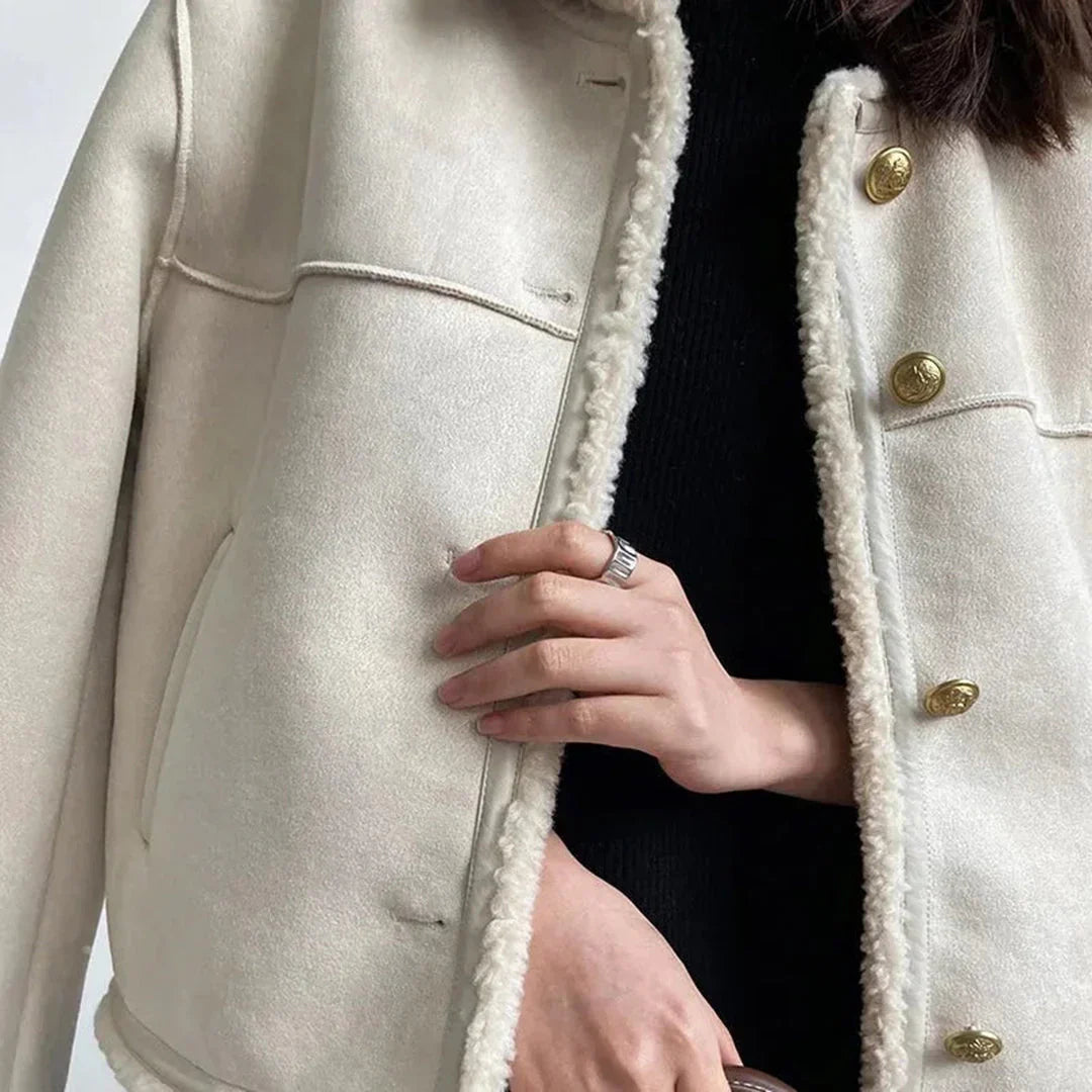 Mason | Chic Shearling Button Jacket for Winter Warmth