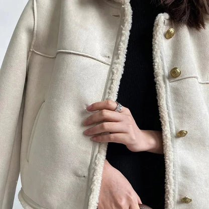 Mason | Chic Shearling Button Jacket for Winter Warmth