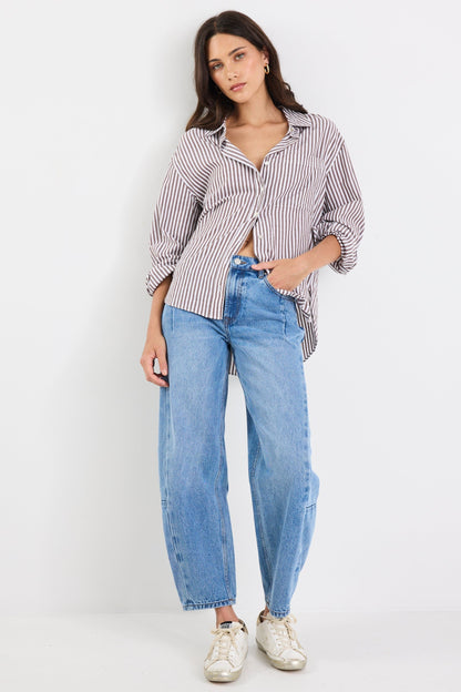 Mason | Chocolate Striped Oversized Shirt