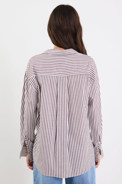 Mason | Chocolate Striped Oversized Shirt