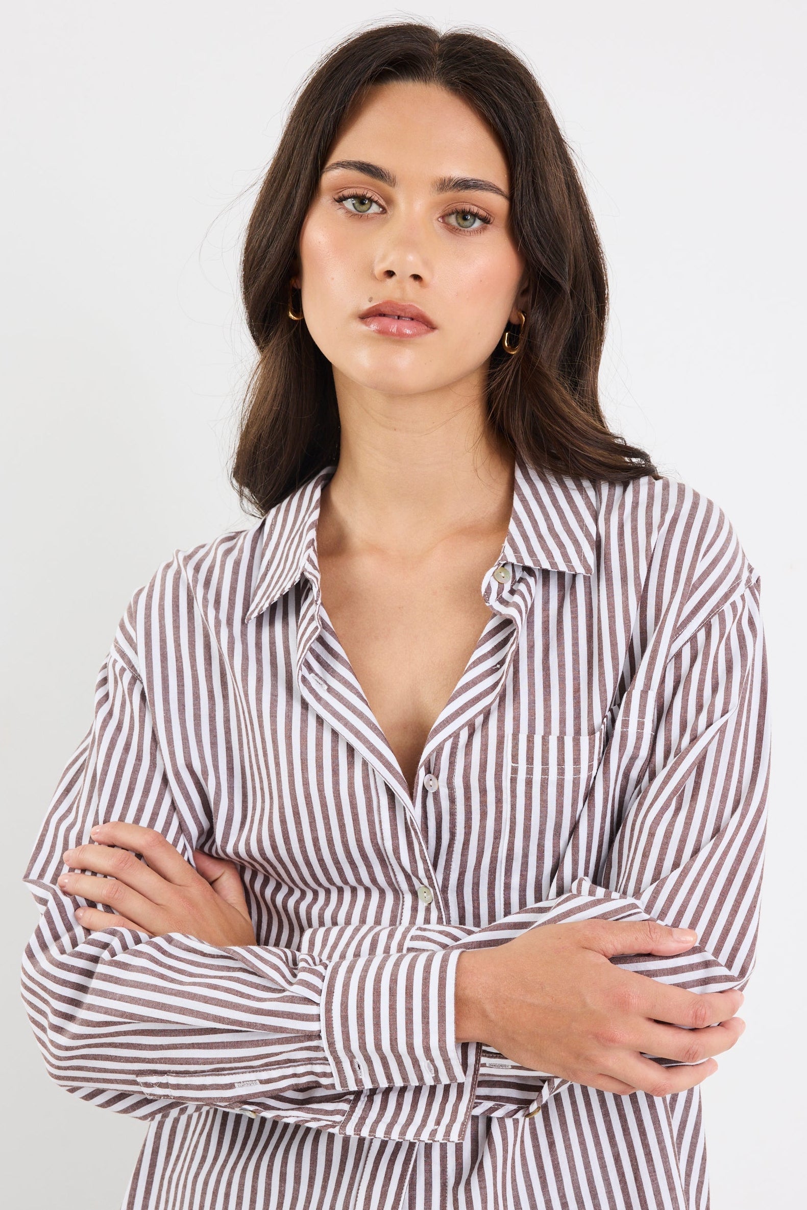 Mason | Chocolate Striped Oversized Shirt