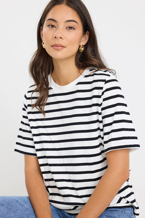 Mason | Classic Oversized Black White Stripe Tee