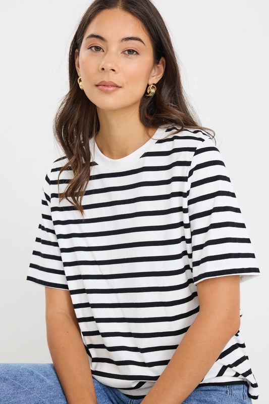 Mason | Classic Oversized Black White Stripe Tee