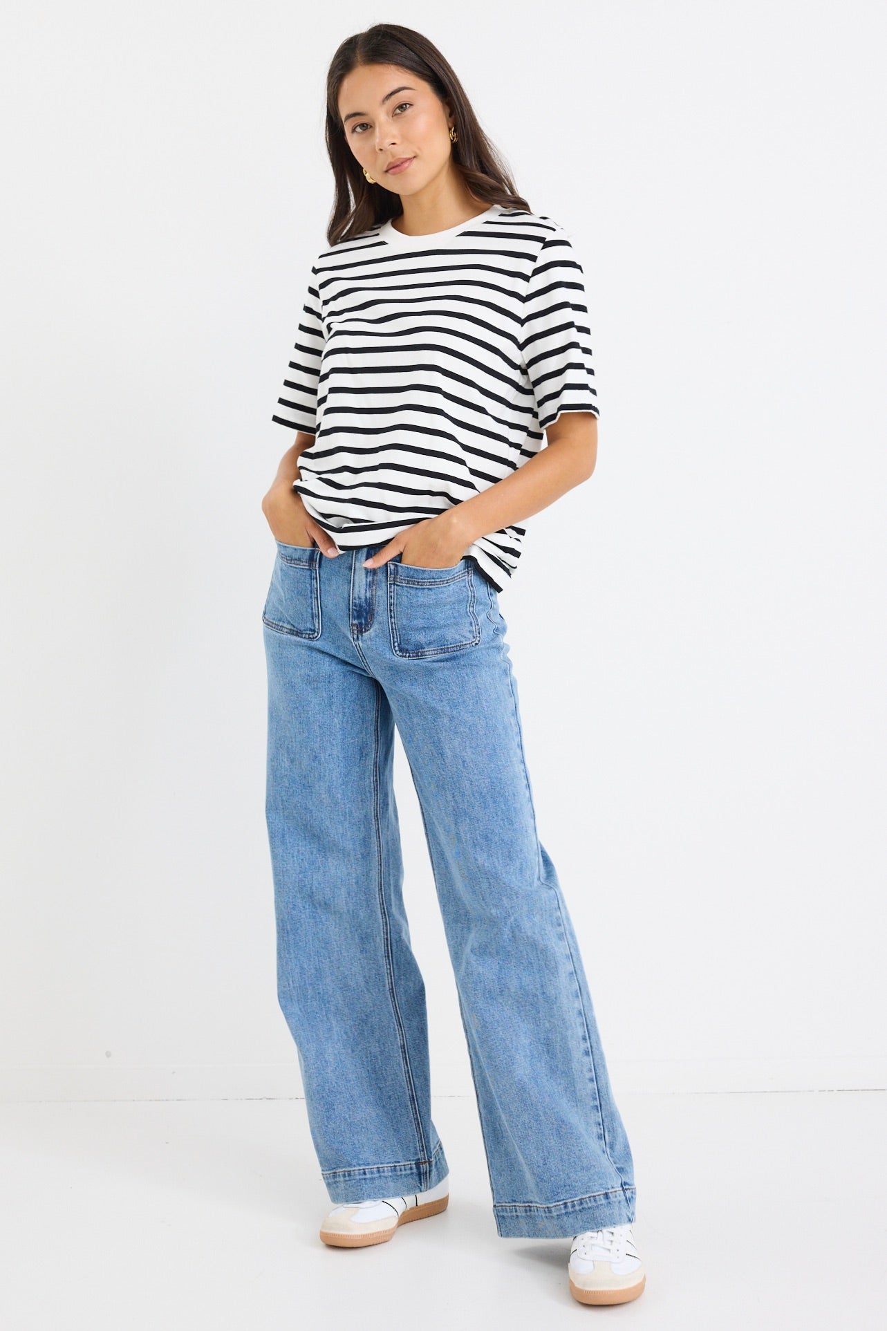 Mason | Classic Oversized Black White Stripe Tee