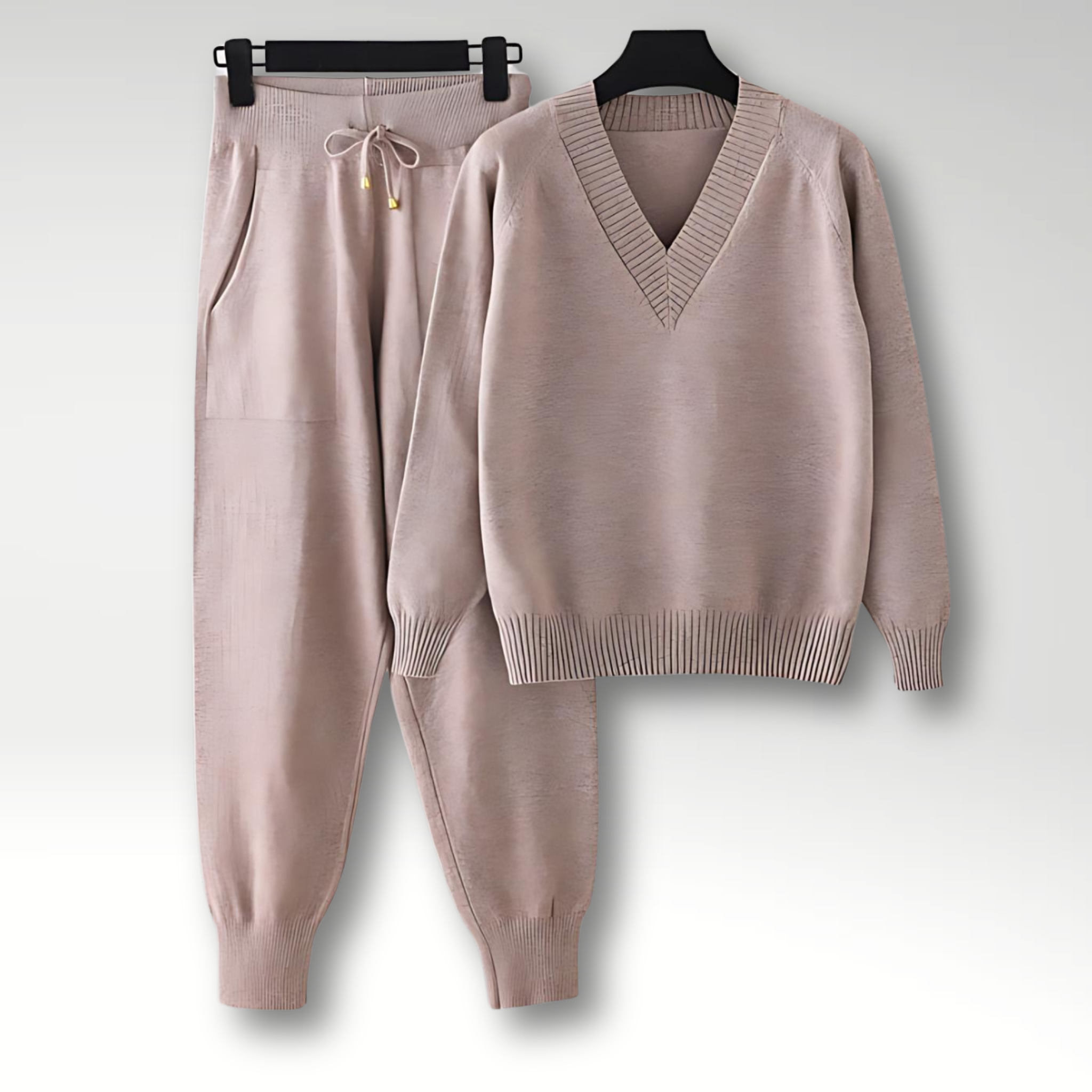 Mason | Cozy V Neck Knit Lounge Set